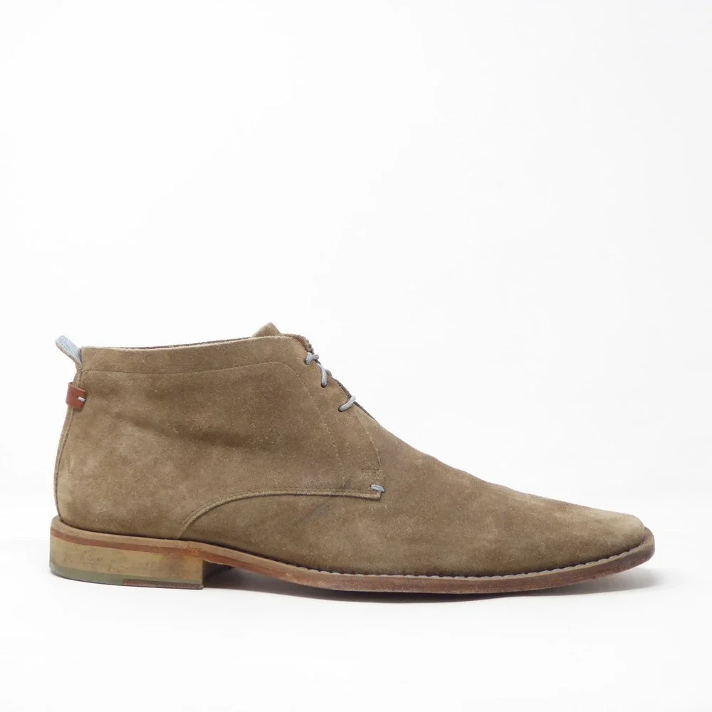 Ted Baker Mens Square Toe Chukka Boots Tan Suede Lace Up TBM 002 Size 9